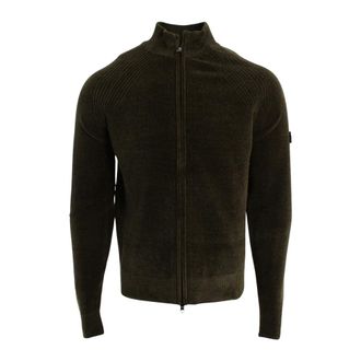 Peuterey Denis Zip-Up Jumper - male - Peuterey - Cardigans - Green - S - Knitwear