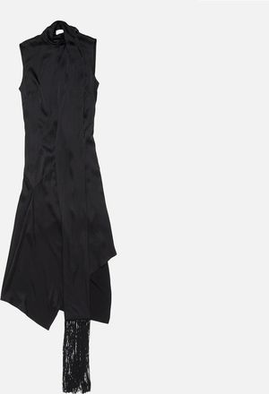 Acne Studios Black Satin Dress With Scarf