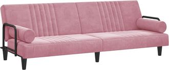 vidaXL Sof&aacute; Cama Con Reposabrazos Terciopelo Rosa Vidaxl