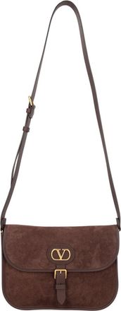 Valentino Garavani Mens Shoulder Bag Antibes Brown Leather