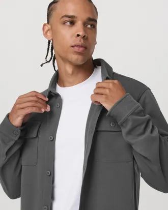 Vuori Clothing Waffle Shirt Jacket | Dark Pewter | Medium