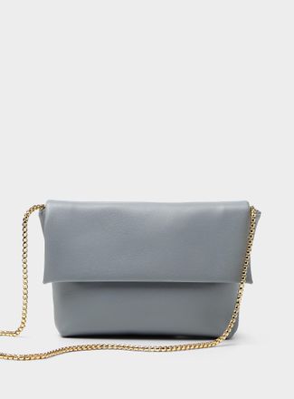 Simons Womens Faux-leather envelope evening bag