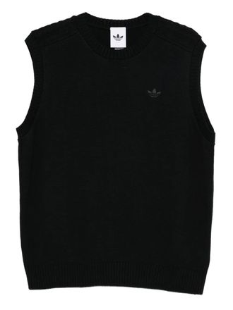 adidas logo knitted gilet - Black