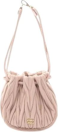 Miu Miu Pre-owned Matelasse Leren Handtas - Dames - Vintage Tas - Roze - ONE Size - Leer - Vintage