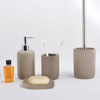 MSV Msv - Juego De 4 Accesorios De Ba&ntilde;o En Cemento Brasilia