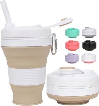 OEM Vaso Plegable - Vaso Port&aacute;til - Ideal Para Viajes Al Aire Libre - Silicona Sin Bpa - Capacidad De 600 Ml - Color Caqui