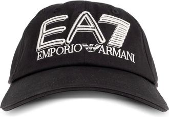 Emporio Armani logo embroidered cap hat - unisex - Cotton - M - Black