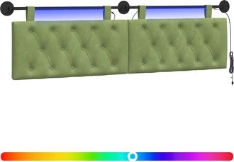 vidaXL Cabecero Colgante Verde Claro Terciopelo Vidaxl