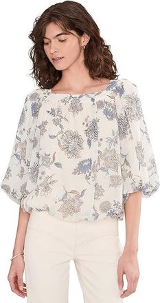 Vince Camuto Square Neck Bubble Blouse Womens Clothing Vanilla Ice : MD, Polyester