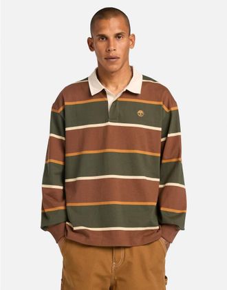 Timberland Polo stile rugby color pigna-Verde