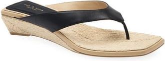 Rag & Bone Jo Espadrille Wedge Flip Flop in Black Beige at Nordstrom, Size 10.5Us
