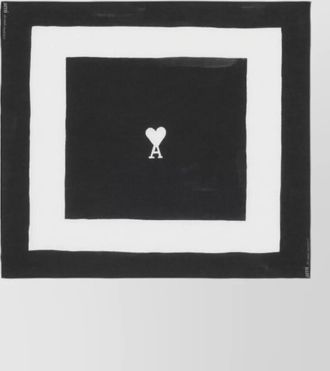 Ami printed ami de coeur square scarf border