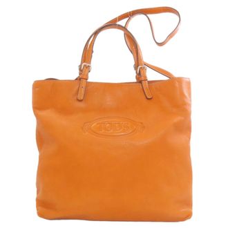 Tod's Orange Leather Tote Bag (Pre-Owned)