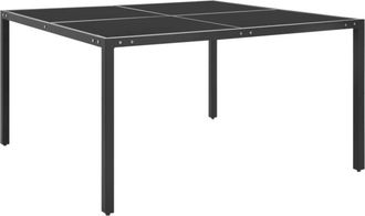 vidaXL Garden Table Anthracite 130x130x72 cm Steel and Glass vidaXL
