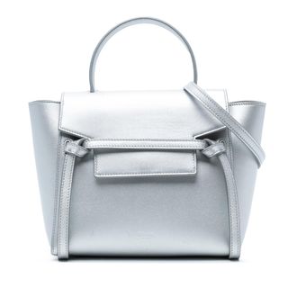 Celine Silver Nano Laminated Calfskin Belt Bag