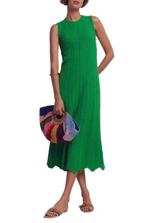 Boden Crochet Midi Dress in Green at Nordstrom, Size 12