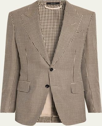 Tom Ford Mens Shelton Pied de Poule Single-Breasted Sport Coat
