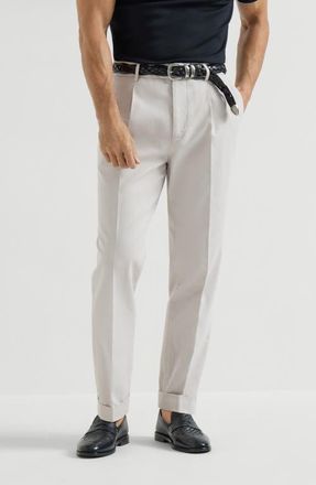 Brunello Cucinelli Gabardine garment dyed trousers in Panama at Nordstrom, Size 50 It