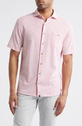 Johnnie-O Tasca Short Sleeve Button-Up Shirt in Conch at Nordstrom Rack, Size Xx-Large