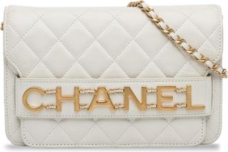 Chanel White Enchained Wallet on Chain