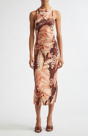 Reiss Lola Print Sleeveless Mesh Midi Dress in Pink at Nordstrom, Size X-Small