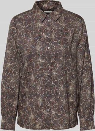 Marc O'Polo Relaxed Fit Hemdbluse aus reiner Baumwolle in Dunkelgrau, Größe 36