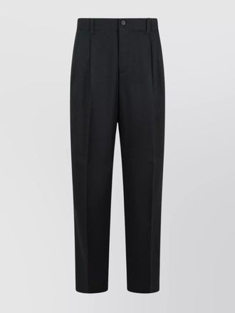 Golden Goose wool pleated straight leg trousers with belt loops