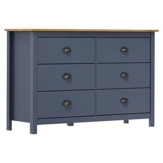 vidaXL Vidaxl - Mesita De Noche Hill Madera Maciza De Pino Gris 125x40x80 Cm