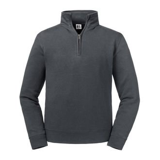 Russell Athletic Russell Heren Authentieke Zip Neck Sweatshirt (Konvooi Grijs)