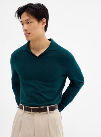 Le 31 Mens Johnny collar minimalist sweater