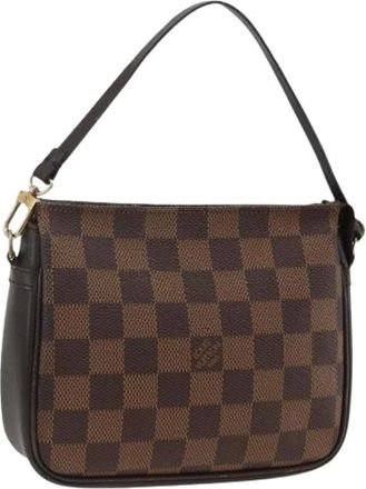 Louis Vuitton Pre-owned Mini Bags, female, Brown, Size: ONE SIZE Pre-owned Vintage Damier Ebene Pouch