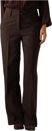 Co'Couture Broeken, Dames, Bruin, XS, Polyester, Bruine Wijde Pijp Broek voor Vrouwen