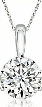Pompeii3 Certified 3Ct Round 3-Prong Diamond Pendant 14k Yellow Gold Lab Grown Necklace