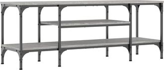 vidaXL Vidaxl - Mueble tv madera ingeniería y hierro gris Sonoma 121x35x45 cm