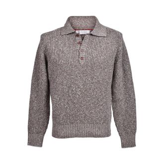 Brunello Cucinelli Brown Cashmere Wool Knit Sweater, Brand Size 54 (US Size 44)