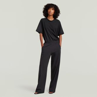 G-Star Jumpsuit G-STAR Jersey Jumpsuit Wmn, Damen, Gr. XXL, N-Gr, dk schwarz, Jersey, Obermaterial: 100% Baumwolle, unifarben, gerade lang, Rundhals, Overall