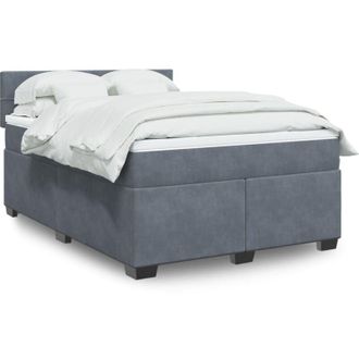 vidaXL Vidaxl - Cama Box Spring Con Colch&oacute;n Terciopelo Gris Oscuro 160x200 Cm