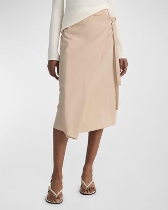 Vince Asymmetric Wrap Midi Skirt
