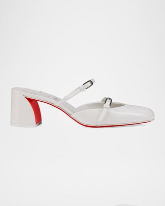 Christian Louboutin 55mm Jane Nina Patent Leather Mary Jane Mule Pumps