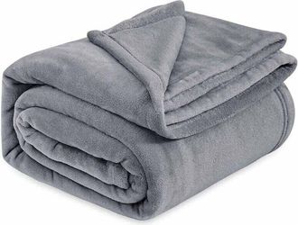OEM Manta De Franela - 180 X 200 Cm - 800 G - Gris Oscuro - Para Sof&aacute; O Cama De Matrimonio - 1 Unidad
