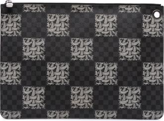 Louis Vuitton Pre-owned Womens Checkerboard Floral Pouch - Dark Grey Textile - One Size