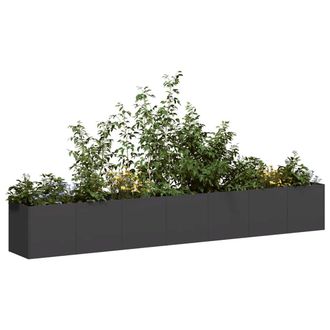 Berkfield Home Planter Black 280x40x40 cm Cold-rolled Steel | Size: 280 x 40 x 40 cm