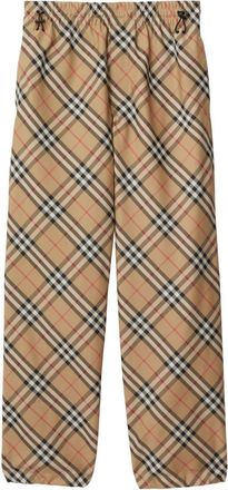Burberry checked straight-leg trousers - men - Polyester/Polyamide - S - Brown