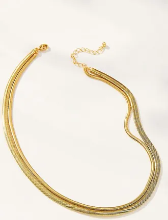 Uncommon James Layered Flat Snake Chain Necklace