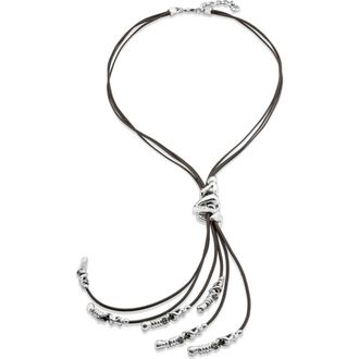 UNOde50 Sterling silver-plated leather necklace at Nordstrom