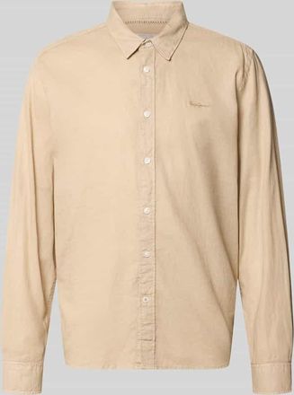 Pepe Jeans London Regular Fit Freizeithemd aus Leinen-Baumwoll-Mix Modell PAYTON in Beige, Gr&ouml;&szlig;e XXL