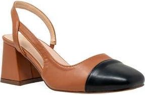 Chase + Chloe by Intouch Footwear Slingback dOrsay Pump in Tan/Black at Nordstrom Rack, Size 7