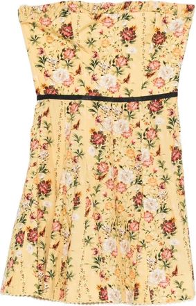 Agua Bendita floral strapless mini dress - Giallo