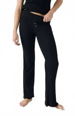 PJ Salvage Reloved Rib Knit Pajama Pants In Black