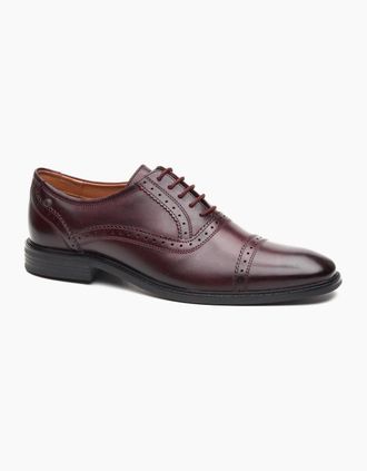 base Mens Base London Ascot Oxford Leather Mens Bordo Oxford Shoes - Red - Size: 12